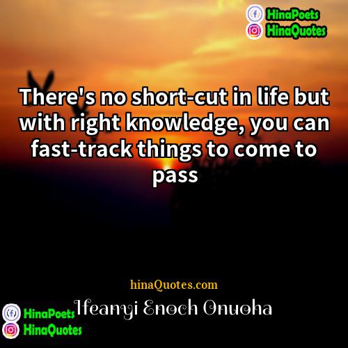 Ifeanyi Enoch Onuoha Quotes | There's no short-cut in life but with